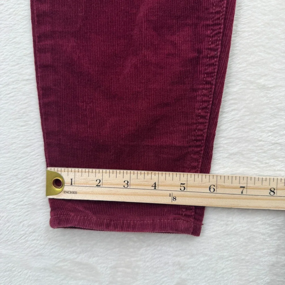 Gap‎ Corduroy Pants Womens 10/30R Burgundy High Rise Universal Legging Slim Fit
